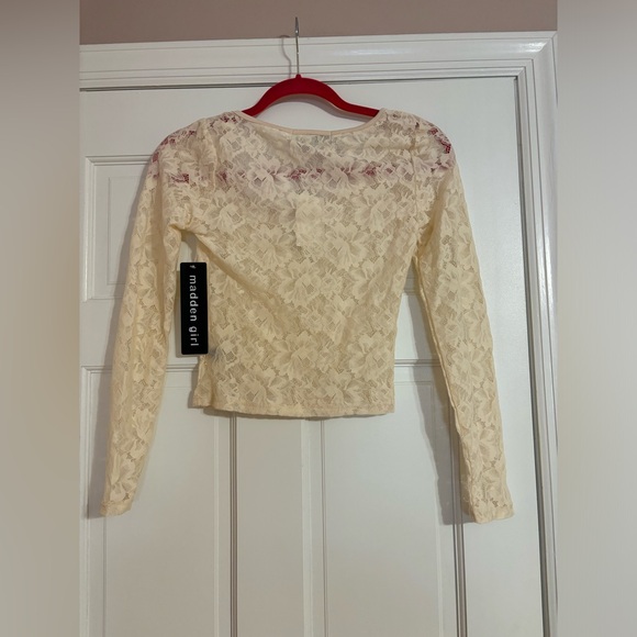 NWT Madden Girl Cropped Lace Longsleeve - Picture 3 of 7